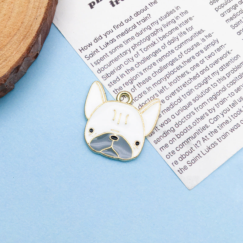 Wholesale Cartoon Japanese Cute Puppy Dog Drip Oil Alloy Necklace Bracelet Pendant